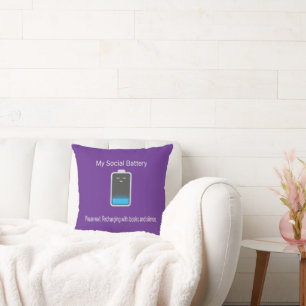 Funny My Social Battery Is Low - Introvert Cushion