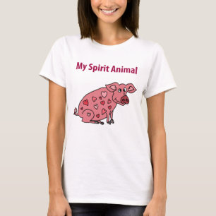 Funny My Spirit Animal Pig Cartoon T-Shirt