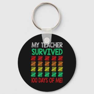 Funny My Teacher Survived 100 Days Of Me Teacher S Key Ring
