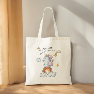 Funny My Unicorn Ate My Homework Kid's Tote Bag