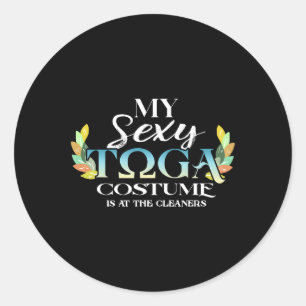 Funny My Y Toga Costume Women Men Halloween Costum Classic Round Sticker