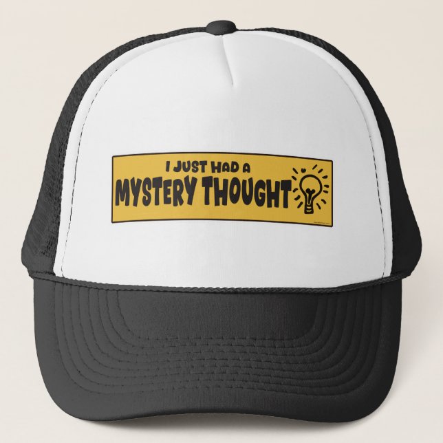 Funny Mystery Thought Roadside Attraction Design Trucker Hat (Front)