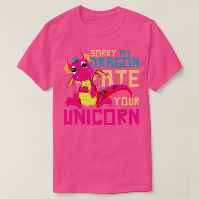 Funny Mythical Creature Unicorn Cute Dragon T-Shirt (Design Front)
