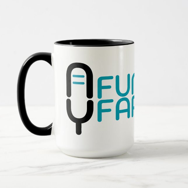 Funny N Farbsy Microphone Logo & Wordmark Mug (Left)