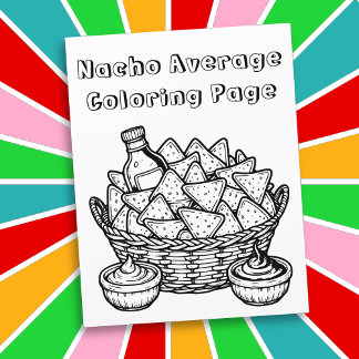 Funny Nachos and Salsa Colouring Page Pun