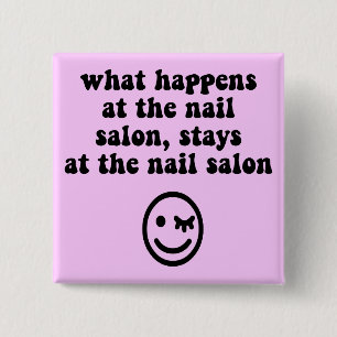 Funny nail salon 15 cm square badge
