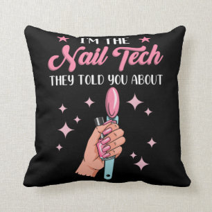Funny Nail Tech Emlpoyee Manicure Coworker Cushion