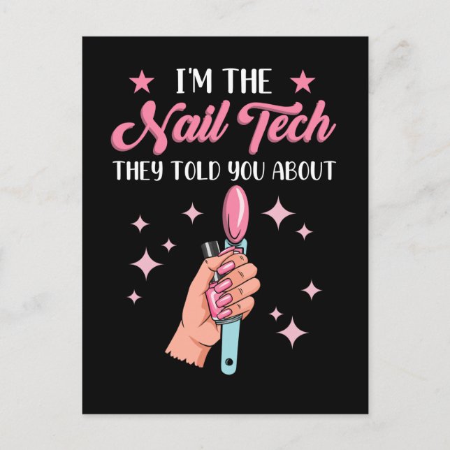Funny Nail Tech Emlpoyee Manicure Coworker Postcard (Front)