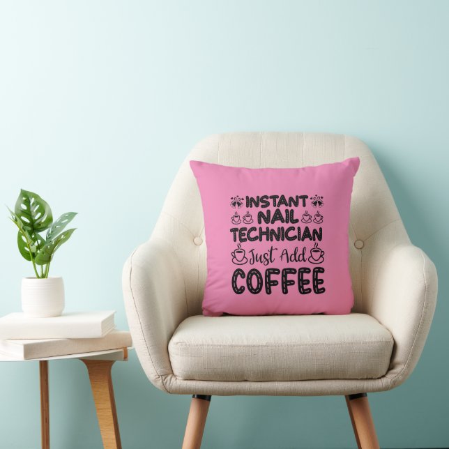 Funny Nail Technician Coffee Quote Cushion (Chair)