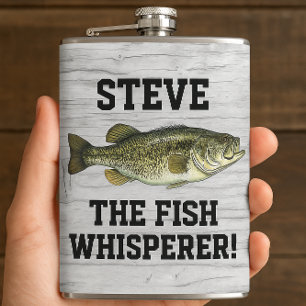 Funny Name Fishing Legend Largemouth Bass Sports Hip Flask
