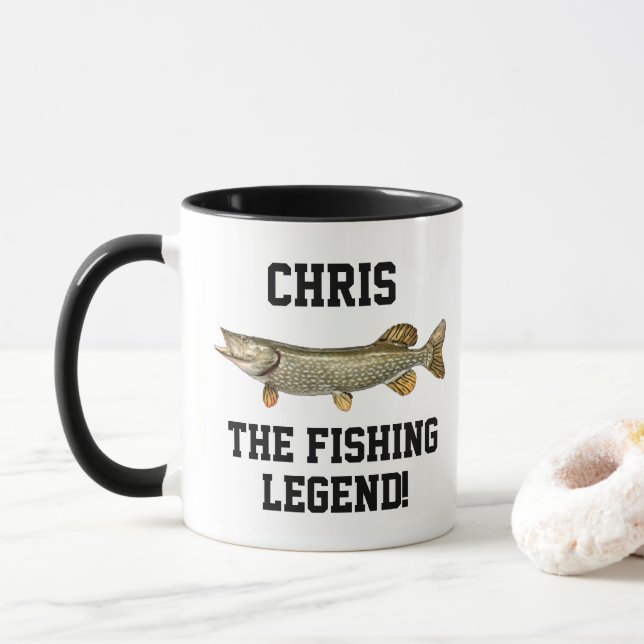Funny Name Fishing Legend Northern Pike Sports Mug (With Donut)