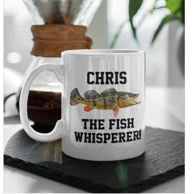 Funny Name Peacock Bass Fish Whisperer Fishing  Coffee Mug (Fish whisperer great gift fishing coffee mug for peacock bass anglers)
