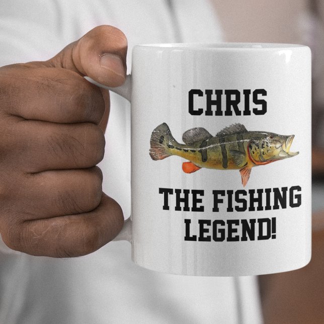 Funny Name Peacock Bass Legend Sports Fishing Cool Coffee Mug (Creator Uploaded)
