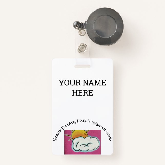 Funny name tag ID badge (Front with Retractable)