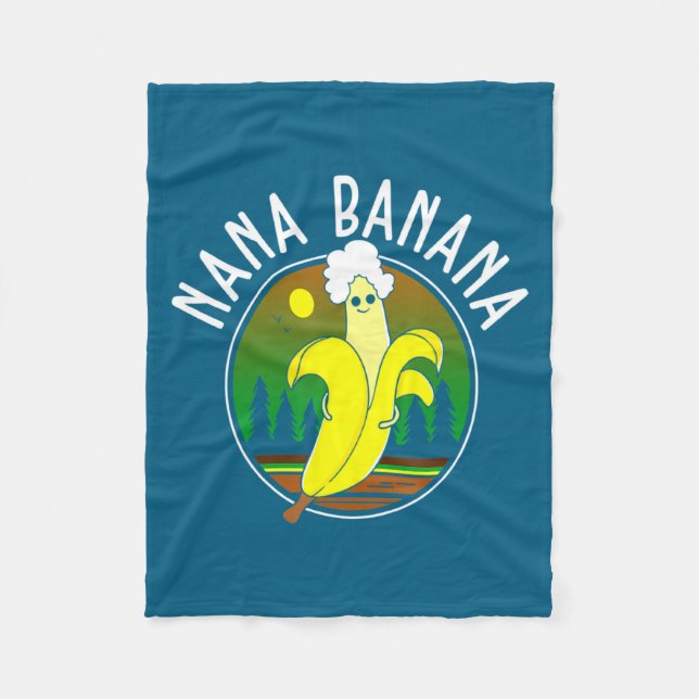 Funny Nana Banana  Fleece Blanket (Front)