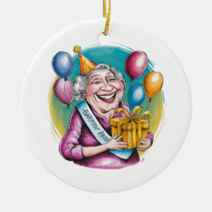 Funny Nana Birthday Gag Gift Ceramic Tree Decoration