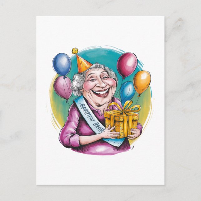 Funny Nana Birthday Gag Gift Postcard (Front)