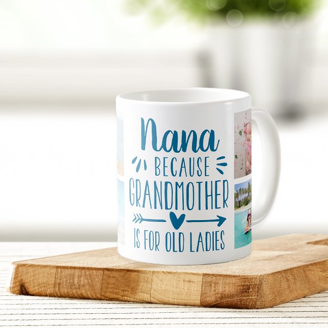 Funny Nana Grandchildren Names & Photo Collage Coffee Mug (Creator Uploaded)