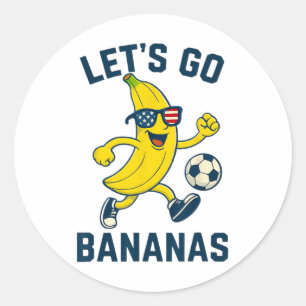 Funny Nana Soccer Cartoon Kicking Ll Usa Flag Gles Classic Round Sticker