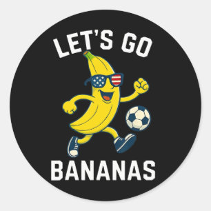 Funny Nana Soccer Cartoon Kicking Ll Usa Flag Shad Classic Round Sticker
