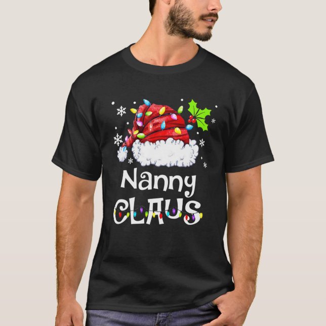 Funny Nanny Claus Christmas Pyjamas Santa T-Shirt (Front)