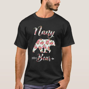 Funny Nany Bear Floral Bear Matching Family Mother T-Shirt