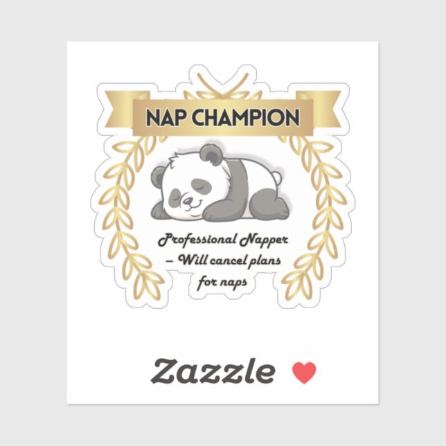 Funny Nap Champion Panda Sticker (Sheet)