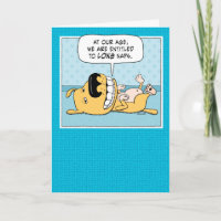 Funny Napping Dog Birthday Card