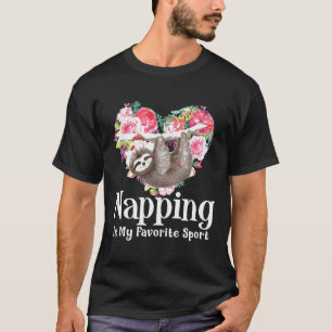 Funny Napping Is My Favourite Sport Lazy Sloth T-Shirt