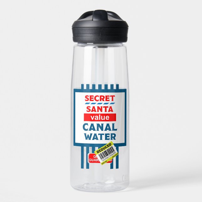 Funny Narrowboat Water Label Bottle (Front)