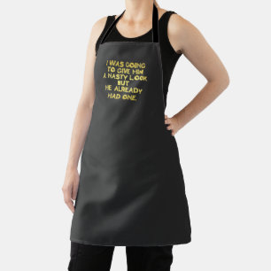 Funny Nasty Look Joke Apron