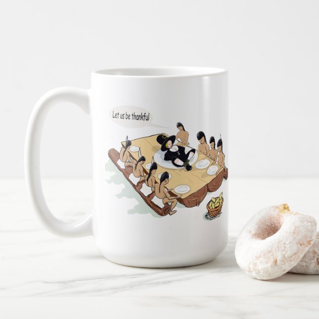 Funny Native American Thanksgiving Mug (With Donut)