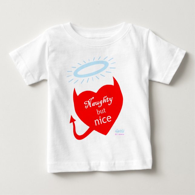 Funny Naughty But Nice Baby Outerwear Tee Shirt (Front)