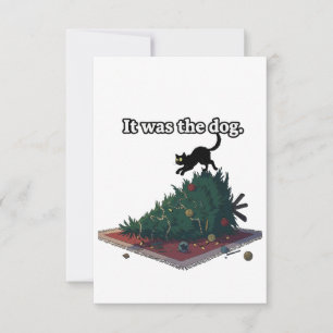  Funny Naughty Cat Blaming Dog "It was the dog"  Thank You Card