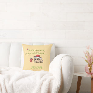 Funny Naughty Cat Christmas Cushion