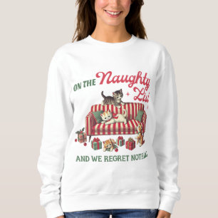 Funny Naughty Cat Christmas Ugly Sweater Party