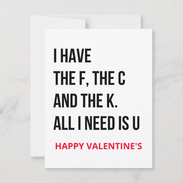 Funny Naughty Dirty Valentines day card  (Front)