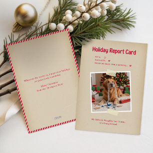 Funny Naughty Dog Photo Christmas Holiday Card