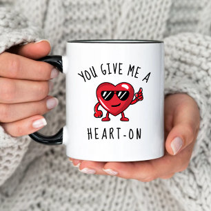 Funny Naughty Give Me a Heart-On Valentine's Day Mug