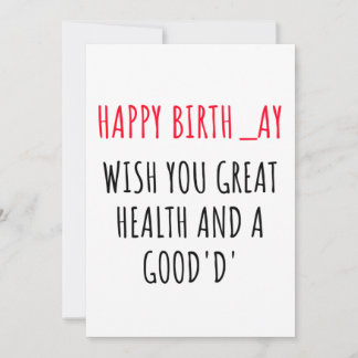Funny Naughty Happy Birthday Card for Her