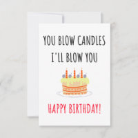 Funny naughty happy birthday card for him, men