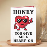 Funny Naughty Heart Valentine's Day Happy Birthday Thank You Card<br><div class="desc">Looking for a unique way to express your love and humour to your romantic partner? Our funny heart greeting card is the perfect choice for your husband or wife on his or her birthday or Valentine's Day! Customise it by adding your own personal message. Design features a cool red heart...</div>