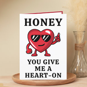 Funny Naughty Heart Valentine's Day Happy Birthday Thank You Card