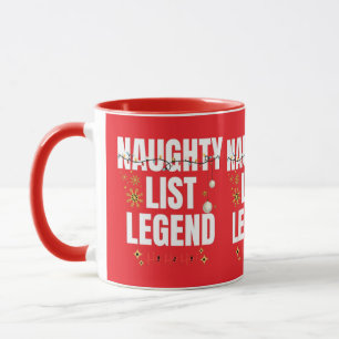 Funny naughty list mug