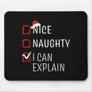 Funny Naughty Nice Christmas Family Pajama Men Wom Mouse Pad