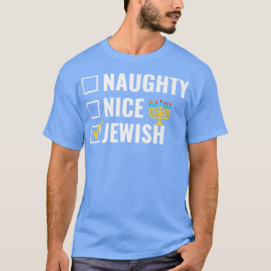 Funny Naughty Nice Jewish Happy Hanukkah Matching T-Shirt
