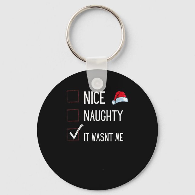 Funny Naughty Or Nice Christmas List Santa Claus E Key Ring (Front)