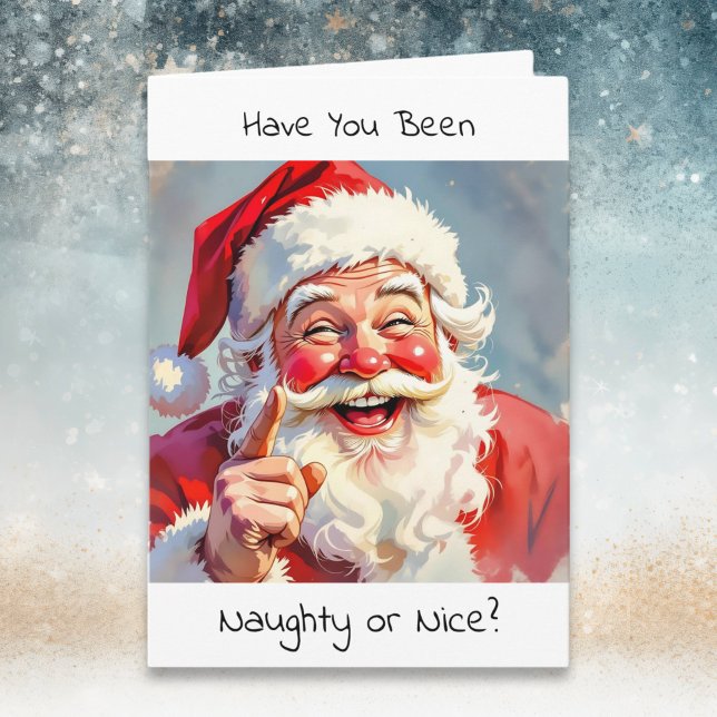 Funny Naughty or Nice Santa Christmas Holiday Card (Creator Uploaded)