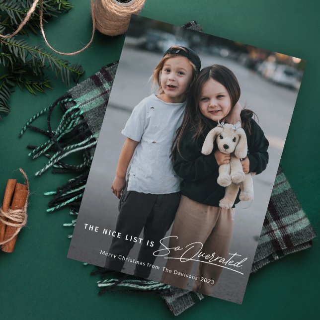 Funny Naughty The Nice List Photo Christmas Holiday Card (Creator Uploaded)