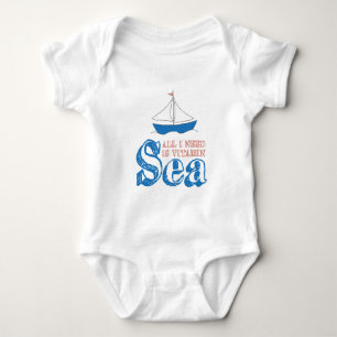 Funny Nautical Quote Sailboat Drawing Vitamin Sea Baby Bodysuit